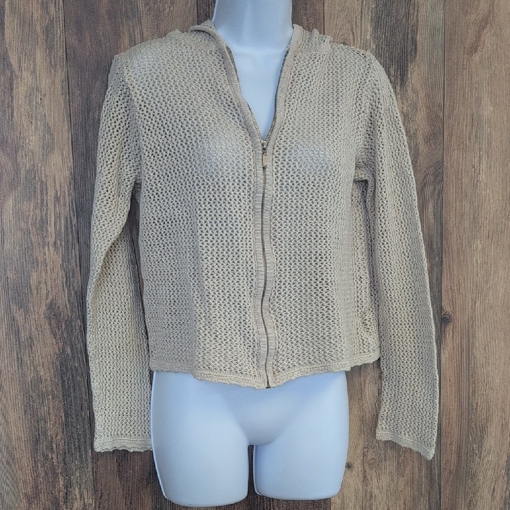 Faded Glory Tan Full Zip Holy Hoodie/Jacket L